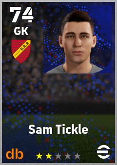 Sam Tickle — GK, OVR 74, MAX 74