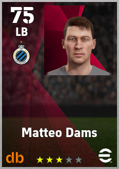 Matteo Dams — LB, OVR 75, MAX 75