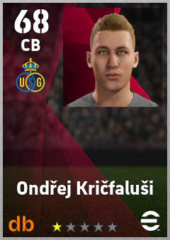 Ondřej Kričfaluši — CB, OVR 68, MAX 68