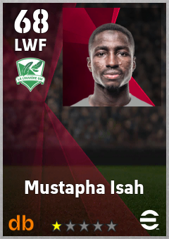 Mustapha Isah — LWF, OVR 68, MAX 68