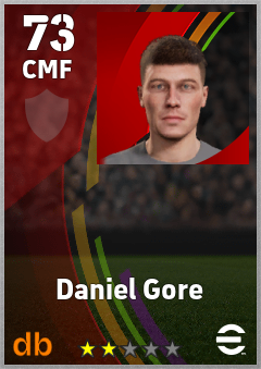 Daniel Gore — CMF, OVR 73, MAX 73