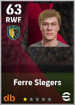 Ferre Slegers — RWF, OVR 63, MAX 63