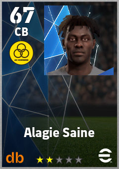 Alagie Saine — CB, OVR 67, MAX 67