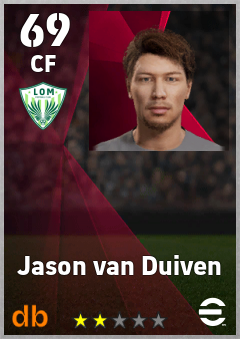 Jason van Duiven — CF, OVR 69, MAX 69