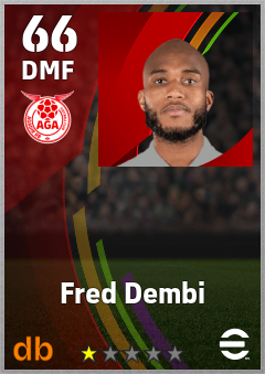 Fred Dembi — DMF, OVR 66, MAX 66