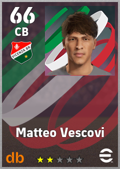 Matteo Vescovi — CB, OVR 66, MAX 66