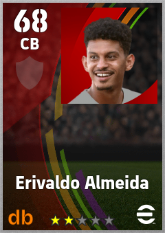 Erivaldo Almeida — CB, OVR 68, MAX 68