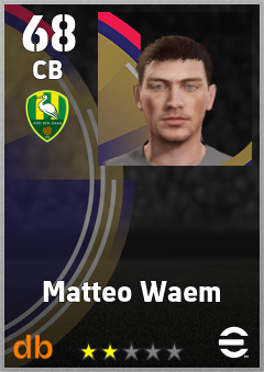 Matteo Waem — CB, OVR 68, MAX 68