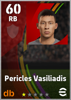 Pericles Vasiliadis — RB, OVR 60, MAX 60
