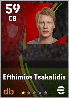 Efthimios Tsakalidis — CB, OVR 59, MAX 59