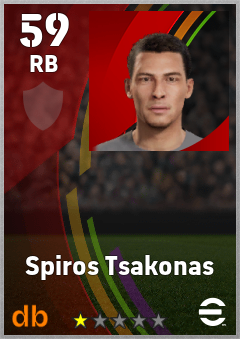 Spiros Tsakonas — RB, OVR 59, MAX 59