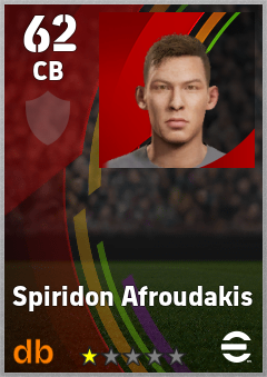Spiridon Afroudakis — CB, OVR 62, MAX 62