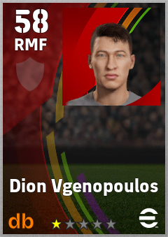 Dion Vgenopoulos — RMF, OVR 58, MAX 58