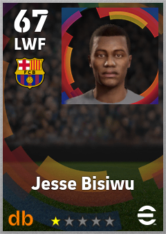 Jesse Bisiwu — LWF, OVR 67, MAX 67