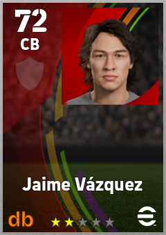 Jaime Vázquez — CB, OVR 72, MAX 72