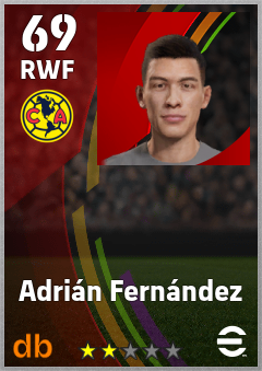 Adrián Fernández — RWF, OVR 69, MAX 69