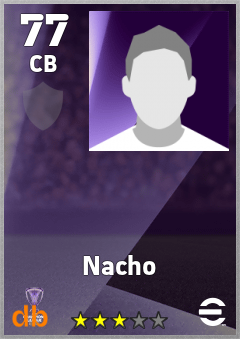 Nacho — CB, OVR 77, MAX 77