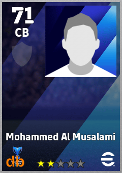 Mohammed Al Musalami — CB, OVR 71, MAX 71