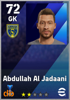 Abdullah Al Jadaani — GK, OVR 72, MAX 72