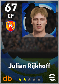 Julian Rijkhoff — CF, OVR 67, MAX 67