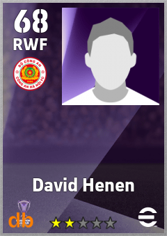 David Henen — RWF, OVR 68, MAX 68
