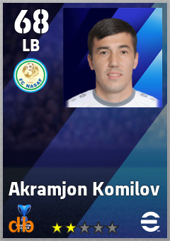 Akramjon Komilov — LB, OVR 68, MAX 68