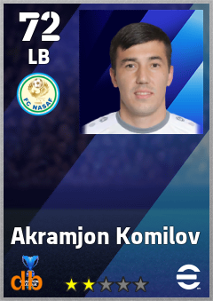 Akramjon Komilov — LB, OVR 72, MAX 72