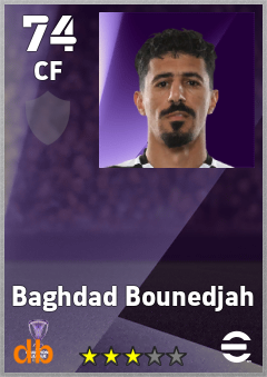 Baghdad Bounedjah — CF, OVR 74, MAX 74