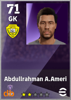 Abdullrahman A.Ameri — GK, OVR 71, MAX 71