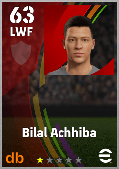 Bilal Achhiba — LWF, OVR 63, MAX 63