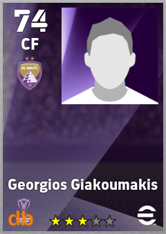 Georgios Giakoumakis — CF, OVR 74, MAX 74