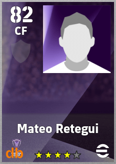 Mateo Retegui — CF, OVR 82, MAX 82