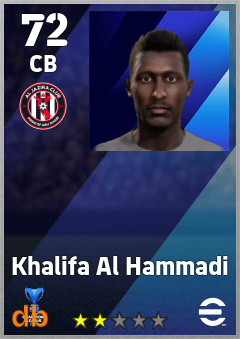 Khalifa Al Hammadi — CB, OVR 72, MAX 72