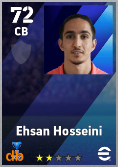 Ehsan Hosseini — CB, OVR 72, MAX 72
