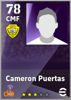 Cameron Puertas — CMF, OVR 78, MAX 78