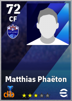 Matthias Phaëton — CF, OVR 72, MAX 72