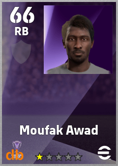 Moufak Awad — RB, OVR 66, MAX 66