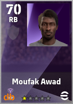 Moufak Awad — RB, OVR 70, MAX 70