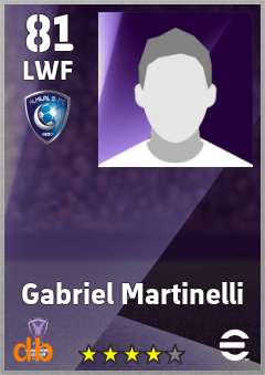 Gabriel Martinelli — LWF, OVR 81, MAX 81
