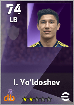 I. Yo'ldoshev — LB, OVR 74, MAX 74