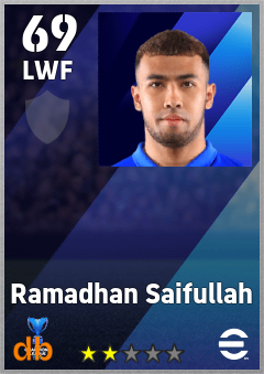 Ramadhan Saifullah — LWF, OVR 69, MAX 69