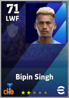 Bipin Singh — LWF, OVR 71, MAX 71