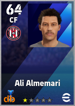 Ali Almemari — CF, OVR 64, MAX 64