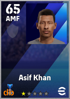 Asif Khan — AMF, OVR 65, MAX 65