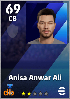 Anisa Anwar Ali — CB, OVR 69, MAX 69