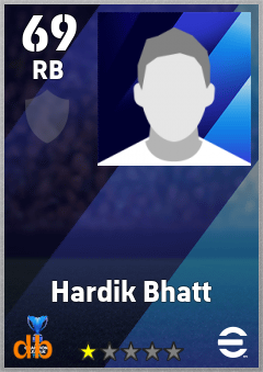 Hardik Bhatt — RB, OVR 69, MAX 69