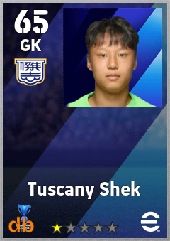 Tuscany Shek — GK, OVR 65, MAX 65