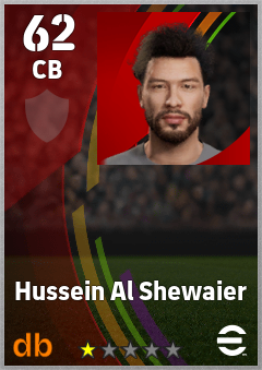 Hussein Al Shewaier — CB, OVR 62, MAX 62