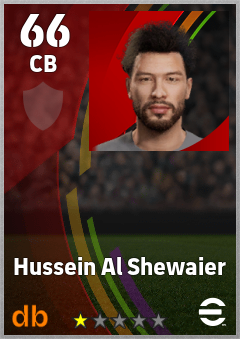 Hussein Al Shewaier — CB, OVR 66, MAX 66