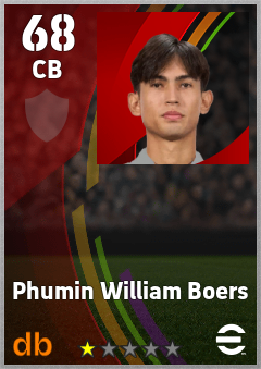 Phumin William Boers — CB, OVR 68, MAX 68